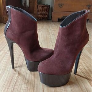 Freddy Louis Elegant Brown Platform Ankle Boots Sz 7